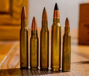 Left to right, the .270 Win., .308 Win., .03-’06 Springfield, .300 Winchester Magnum and .220 Swift. Even our most popular cartridges have different naming systems.