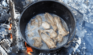 Campfire cooked Squirrel