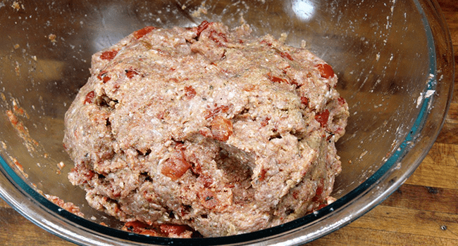 Blending Venison Meatloaf Ingredients