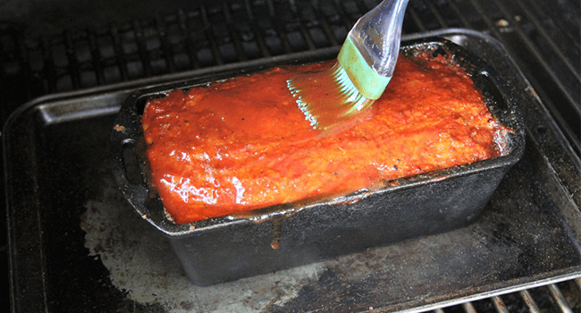 Spreading Sauce on Meatloaf