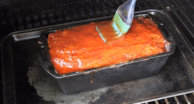 Spreading Sauce on Meatloaf